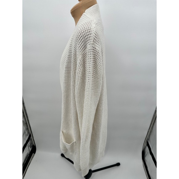 Kirundo Womens Open Front Knit Cardigan Sweater Pockets Casual White XL - Picture 5 of 11